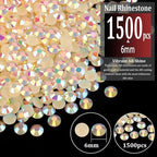 1500pcs 6mm Resin Rhinestones Bulk, Light Yellow AB Flatback Round Jelly - Image 2