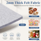 12" x 12" Felt Sheets for Crafts, 2mm Stiff Felt Heather Gray | 2mm Thick Stiff - Image 2