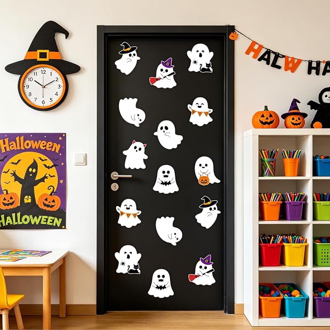 54Pcs Halloween Ghost Cutouts, Classroom Halloween Bulletin Board Decorations - Image 5