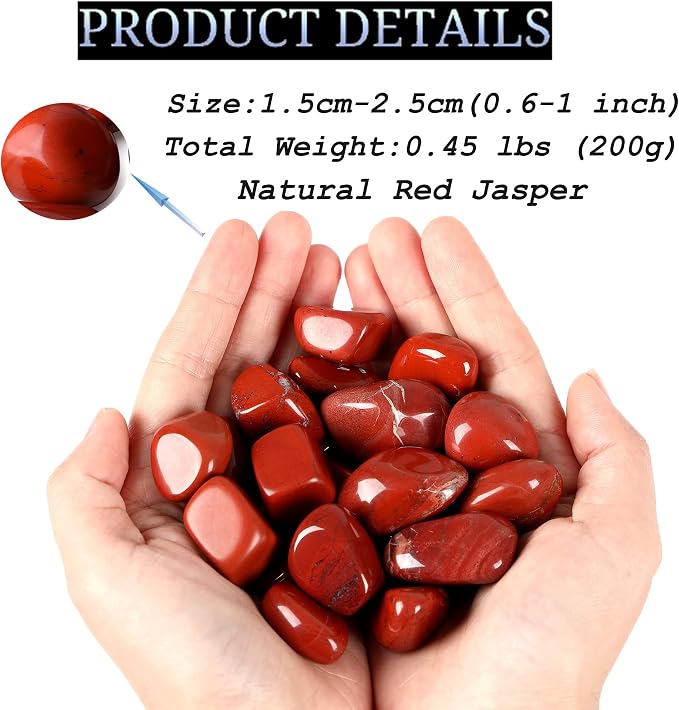 DUQGUHO Red Jasper Healing Crystals Stones Set Natural Tumbled Polished - Image 7