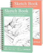 DSTELIN 2 Pack Hardcover Sketchbooks, 7.5x5.1 Inch Spiral Sketch Book by DSTELIN