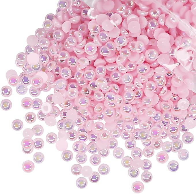 qiipii 900PCS 6mm Light Pink AB Half Round Pearls by qiipii