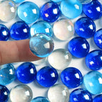 0.5LB Flat Glass Marbles for Vase, Mixed Blue Color Glass Pebbles. Glass Rocks - Image 3