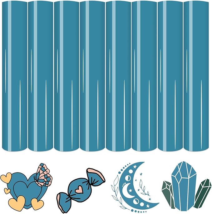 HTVSTD Deep Sea Blue Boho HTV Heat Transfer Vinyl 8pcs 12×10in | Dark Boho by CraftingEveryday