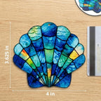 Beach Gifts for Women Acrylic Faux Stained Glass Ornament, Seashell Coastal - Image 3