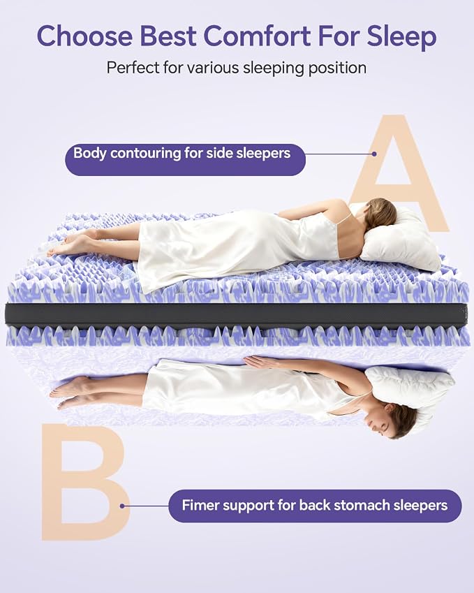 ChiXpace Dual Layer 5 Inch Memory Foam Mattress Topper King - Image 4