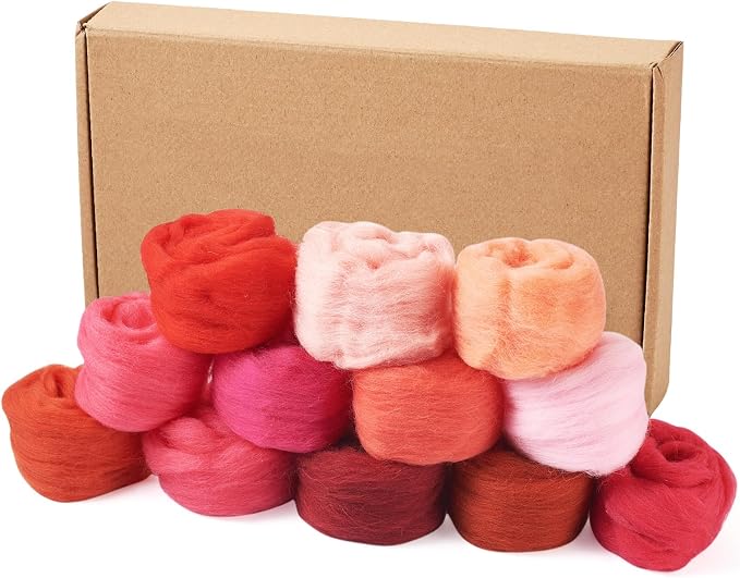 FASHEWELRY 1.94 oz Red Wool Roving - Image 8