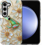 for Samsung Galaxy S23 Plus Case, Stained Glass Frog Flowers Pattern Glossy 2 - Image 2