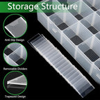 Gbivbe Large 24 Grids Plastic Organizer Box Adjustable Dividers, Art DIY Crafts - Image 2