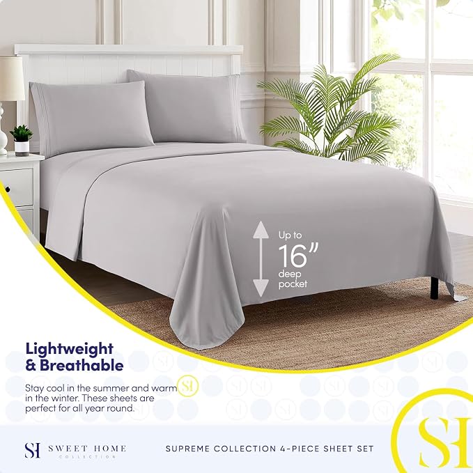 Twin XL Sheets - Breathable Luxury Sheets - 1800 Supreme Collection Extra Soft - Image 3