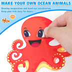 Aowplc 42 Pcs Ocean Animals Make-a-Face Sticker Sheets - Image 4