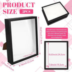 VOKOY 2 Pack 8" x 10" Shadow Box Frame, Wooden Black Hollow Photo Frame - Image 2