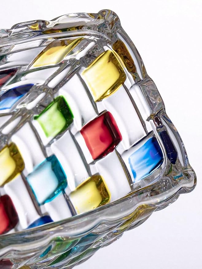 Magcolor Hand Painted Colorful Woven Glass Vase -Crystal Flower Vase- 7.7 inch - Image 4