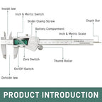 Digital Caliper Measuring Tool, IP54 Waterproof Electronic Micrometer Caliper - Image 6