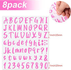 Outus 576 Pcs 8 Sheets Letters Stickers Vinyl Alphabet Number Decals Back to - Image 3