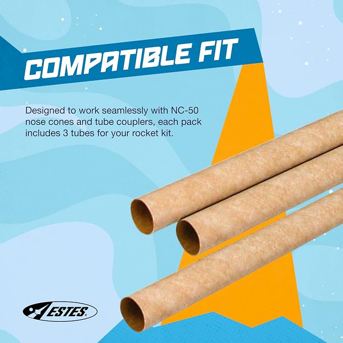 Estes 3086 Pack of 3 BT-50 Body Tubes, Flying-Model-Rocket Building Supplies - Image 6