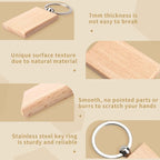 20 Pieces Blank Wooden Key Chain | Rectangle Wood Blanks - Image 3