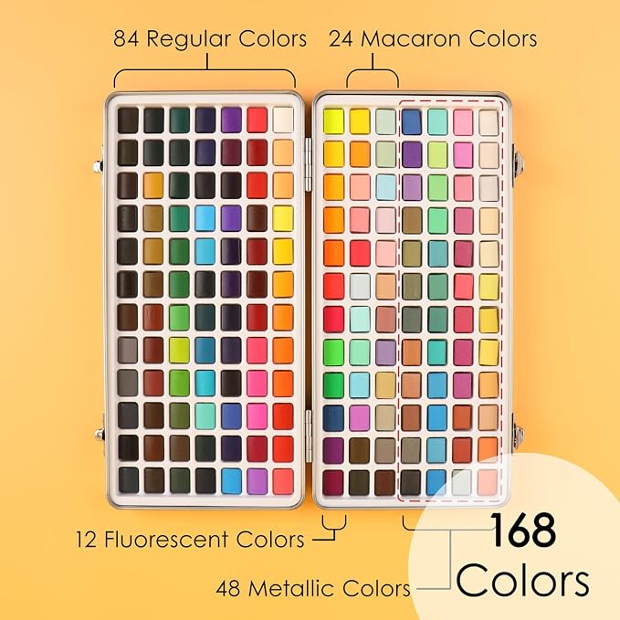Grabie Watercolor Paint Set, Watercolor Paints, 168 Colors, Painting Set - Image 3