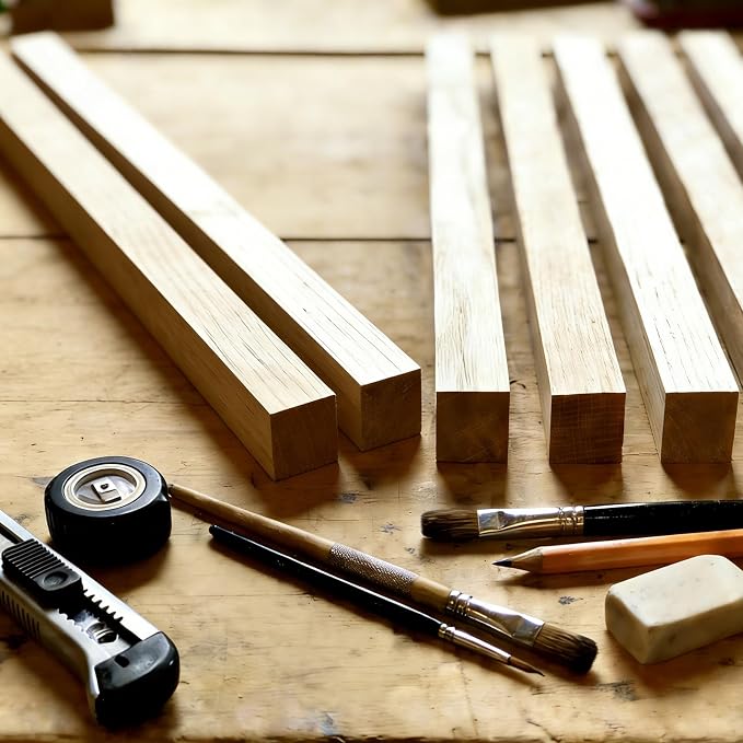 20PCS Square Wooden Dowels, 3/8" X 3/8" X 12"Square Dowels | Beautifully - Image 4