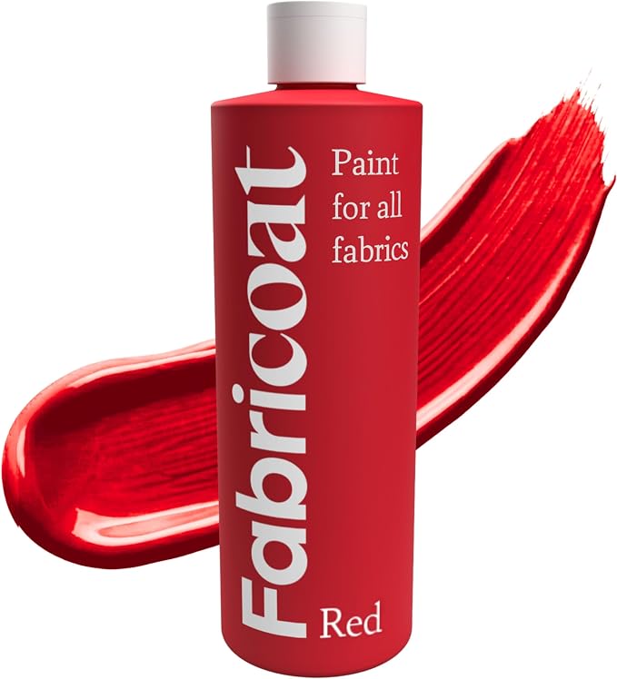 Fabricoat Red Fabric Upholstery Paint & Dye | 500ml / 17 fl oz | Restore or by Fabricoat