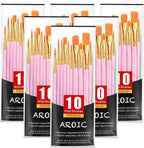 AROIC Acrylic Paint Brushes, 6 Packs/60 pcs Nylon Hair Paint Brush Set by AROIC