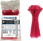 Kable Kontrol Fluorescent Pink Zip Ties 8 Inch 100 Pcs, 50 Lbs Tensile Strength by KABLEKONTROL%C2%AE