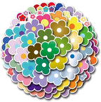 62PCS Colorful Flower Stickers, Waterproof PVC Vinyl Cute Floral Decals - Image 5