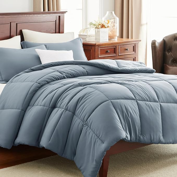 CozyLux Twin/Twin XL Comforter Set Grayish Blue - Image 8