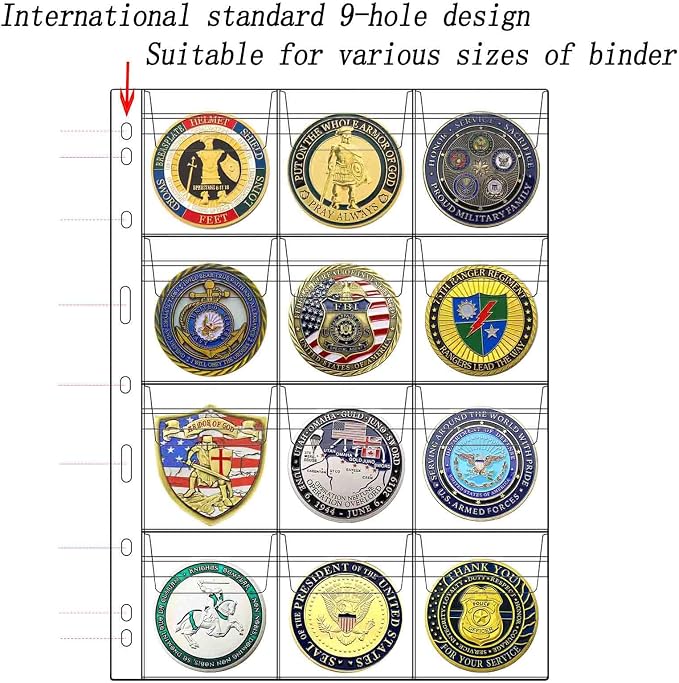 10 Sheets Coin Collection Supplies Pages, Coins Collecting Pocket Page - Image 4