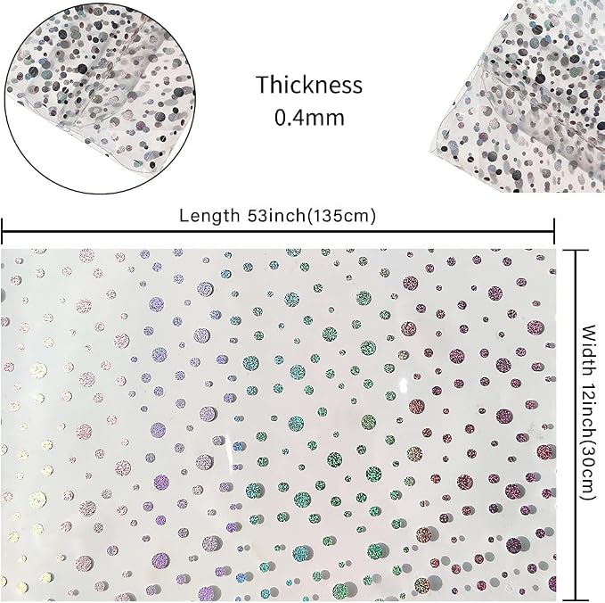 HYANG Transparent Circular PVC Super Clear Holographic Vinyl Faux Leather - Image 3