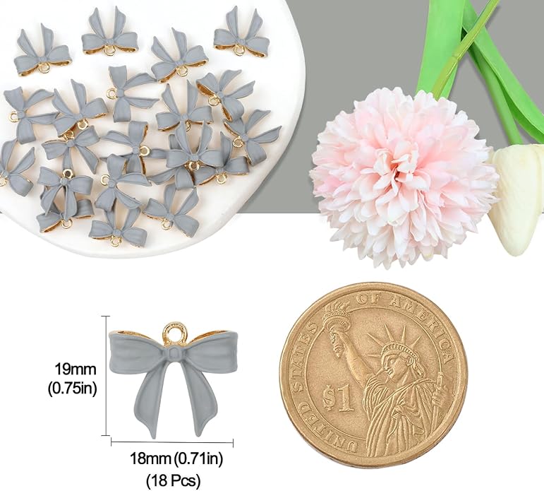 Bow Charms for Bracelet Jewelry Making Cute Bracelet Charms | 18Pcs, Bow Charms - Image 7