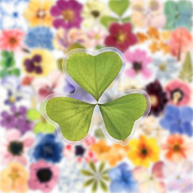 50PCS Transparent Flora Scrapbook Stickers, Flower-E | Vintage Aesthetic Flowers - Image 2