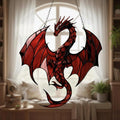 Dark Red Dragon Acrylic Suncatcher by Unknown