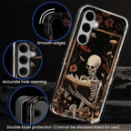 Case for Samsung Galaxy S26 Plus Case, Skeleton Reader Goth Floral Design- - Image 5