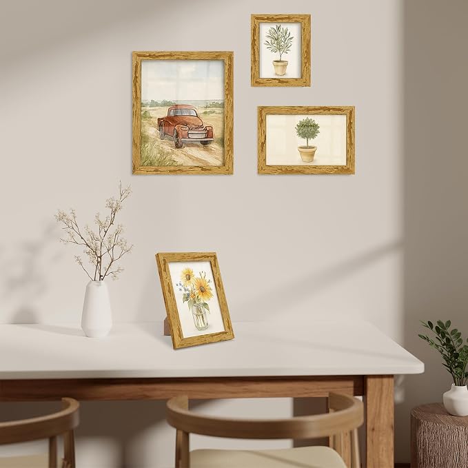 puthiac 11x14 Rustic Farmhouse Picture Frame, Natural Pine, 1 Pack | Distressed - Image 8