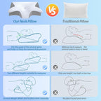 HOMCA Memory Foam Cervical Pillow, 2 in 1 Ergonomic Contour Orthopedic Pillow - Image 6