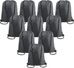 BeeGreen Black Drawstring Backpack Bags Bulk 10 Pack Cinch Sackpack X-Large by BeeGreen