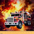 Erosebridal Fire Truck Upholstery Decor Fireman Soft Not Stretchy Decor Car by Erosebridal