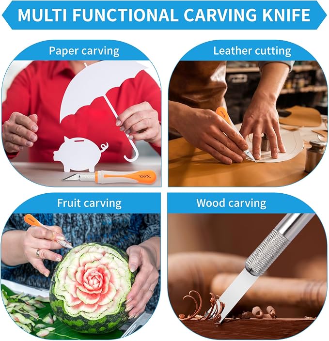 16-Piece Exacto Knife Set: 3 Hobby Knives &13 Industrial-Grade SK5 Steel Blades - Image 4