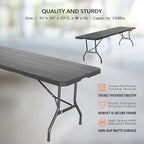 VINGLI 8 Foot Plastic Folding Table Portable Long Table - Image 8