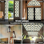Grey Blue Star Boho Geometric Beige Modern Stained Glass Window Films - Image 5