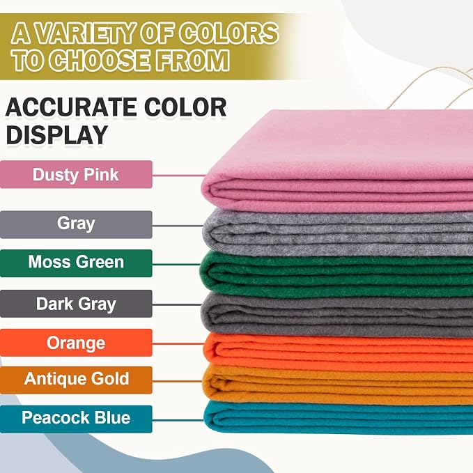 XSEINO Dark Gray Large Felt Fabric 36" X 36 ", 1.4 mm Thick Soft Felt Fabric - Image 5