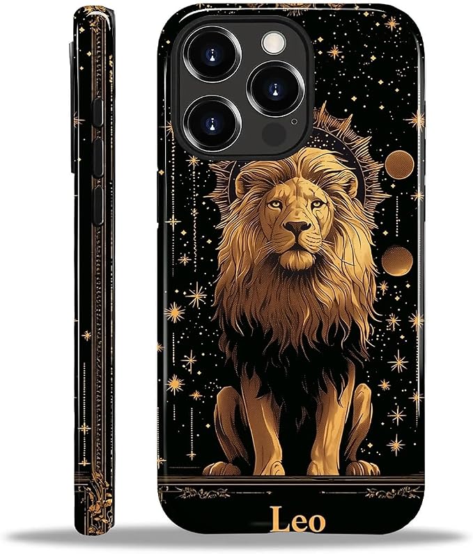 ZHEGAILIAN Case for iPhone 13 Pro, Galaxy Lion Gold Durable Shockproof Silicone by Home