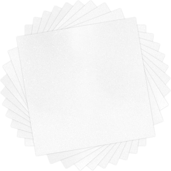 HTVRONT White Glitter HTV Heat Transfer Vinyl, 11 Pack, Compatible by HTVRONT