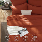 CozyLux Queen Comforter Set Terracotta, 7 Pieces Bed in a Bag, Burnt Orange - Image 2