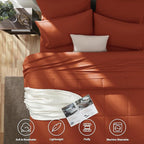 CozyLux Full Size Comforter Sets Terracotta, 7 Pieces Bed in a Bag, Burnt - Image 2