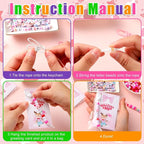 Suncalla 984 Pcs 24 Set Valentines Crafts Keychain Bead DIY Making Kit Gift | - Image 2