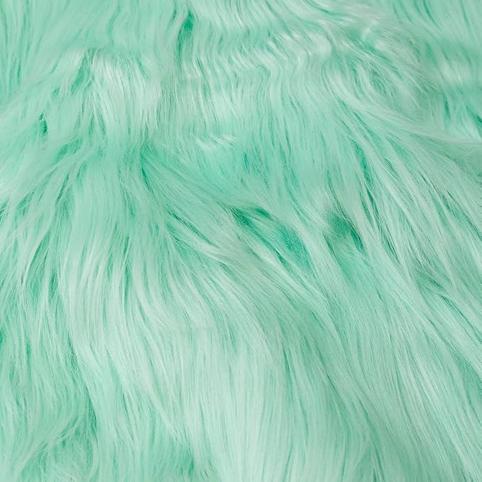 Mint Faux Fur Fabric for Crafts Squares Furry Fabric for Sewing, Upholstery & by Qidkeo