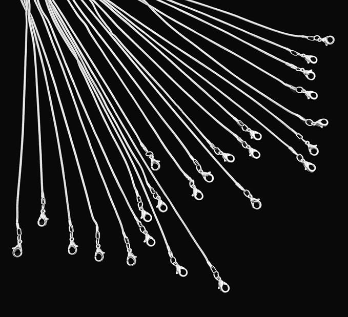 Cmidy 24pcs Chains for Jewelry Making 24 Inch 925 Sterling Silver Plated 1.2mm - Image 4