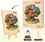 Elf Tree House Puzzles Adults Gifts Wooden 240 Pieces 13.4 * 12.9in - Image 5